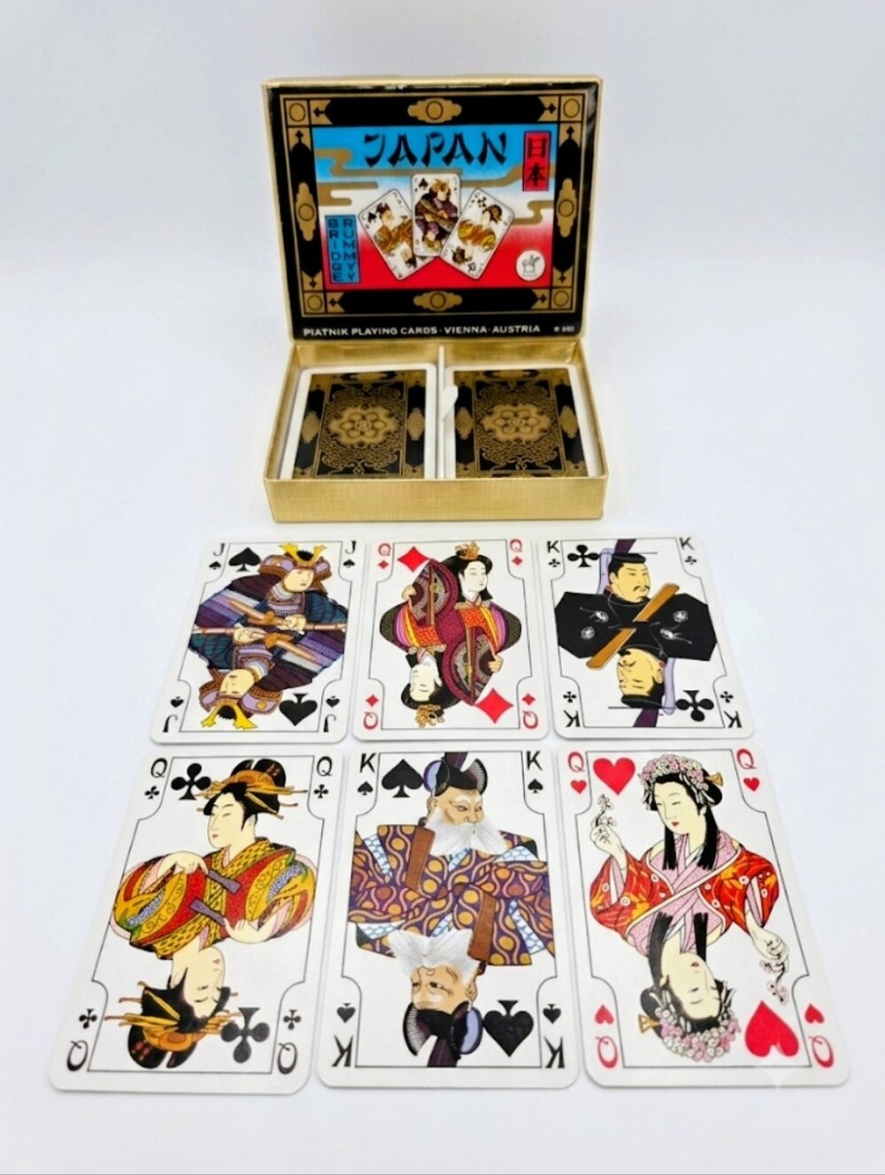 IOB ​Vintage Piatnik "Japan" Playing Cards (1 Deck) No. 2143 Hermann Bauch Art